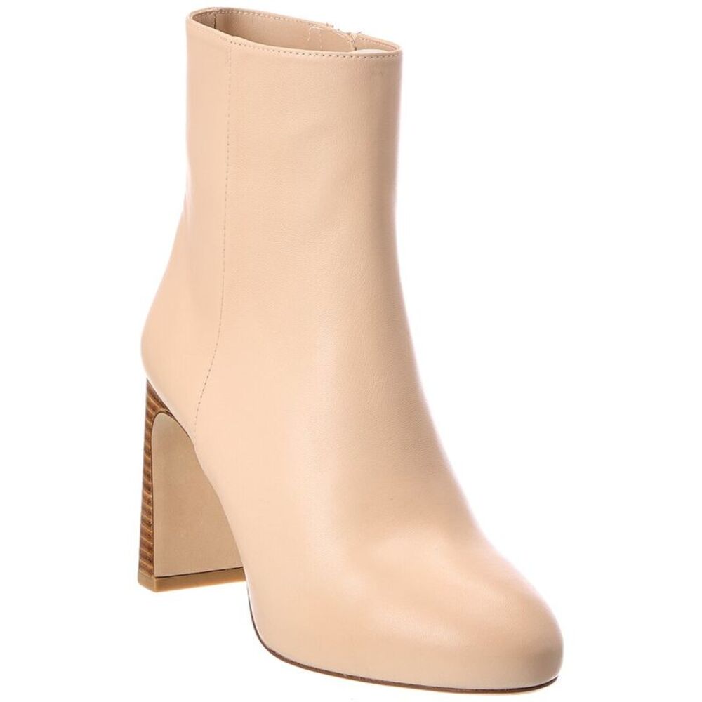 Stuart Weitzman Babette Platform Zip Leather Bootie, Beige